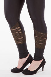 Leggings m/gylltu gata