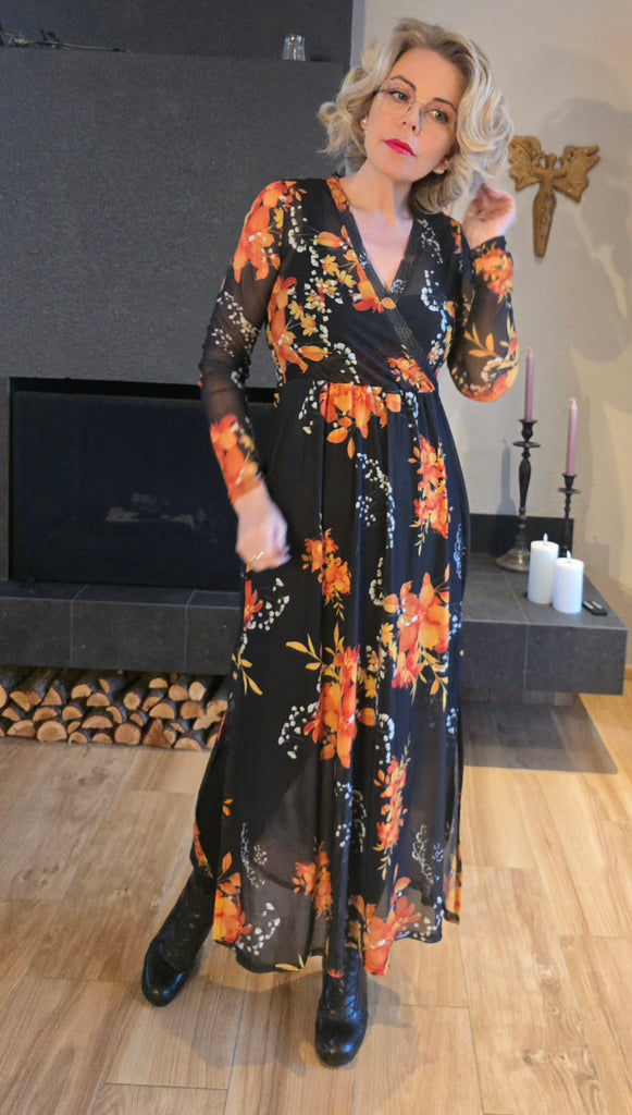 Emma mesh appelsínugul blóm