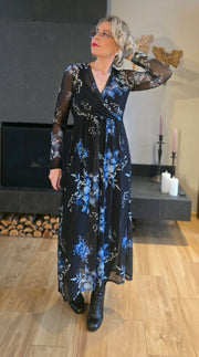 Emma mesh blá blóm