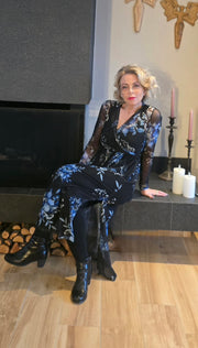 Emma mesh blá blóm