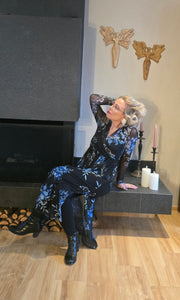 Emma mesh blá blóm