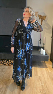 Emma mesh blá blóm